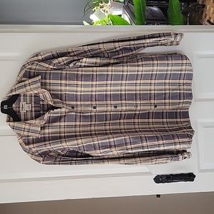 Vintage LL Bean Yellow Plaid Long Sleeve Shirt Size Large